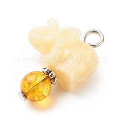 Подвески из непрозрачной смолы и натуральных смешанных камней&nbsp;PALLOY-JF01765-02