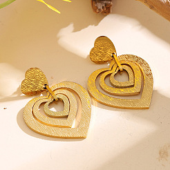 Серьги-гвоздики в форме сердца из нержавеющей стали 304&nbsp;FS-WGAB335-01