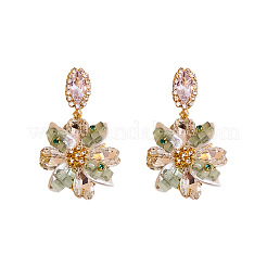 Цветок сплава горный хрусталь болтающиеся серьги стержня&nbsp;FS-WG9F12F-01