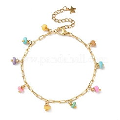 Браслеты с подвесками из натуральных окрашенных пресноводных ракушек&nbsp;BJEW-JB12314