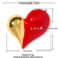 Большие эмалевые подвески из нержавеющей стали 304&nbsp;STAS-OY003-31G