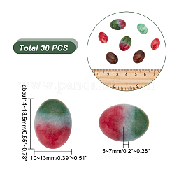 30 шт. 5 стиля кабошонов из натурального полосчатого агата и нефрита&nbsp;G-AR0005-17