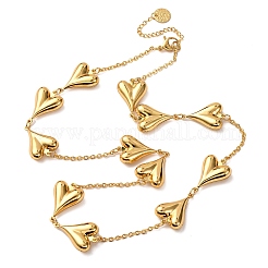 Ожерелья из нержавеющей стали 304 в форме сердца для женщин&nbsp;NJEW-G178-02G-01