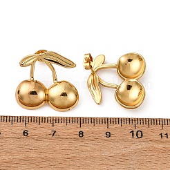 Серьги-гвоздики в форме вишни из нержавеющей стали 304&nbsp;EJEW-L304-02G