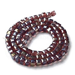 Стеклянные бусины с гальваническим покрытием &nbsp;EGLA-R030-4x4mm-09