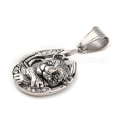 Подвески из нержавеющей стали 316L в тибетском стиле со стразами&nbsp;STAS-D096-01A-AS