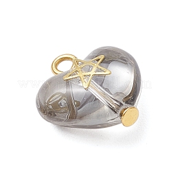 3 шт. 3 стиля подвески в форме сердца из латуни и стекла&nbsp;PALLOY-JF03688-02