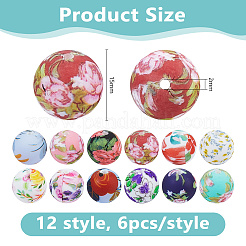 60 шт. 12-цветные круглые силиконовые бусины-фокусы&nbsp;SIL-DC0001-85