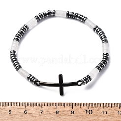 Браслеты-растяжки из натурального белого нефрита в стиле «богемия» BJEW-F493-01EB