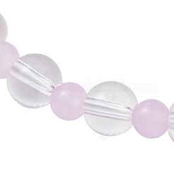 Женские браслеты из круглых бусин из натурального окрашенного малайзийского нефрита и синтетического кварца&nbsp;BJEW-JB12253-02