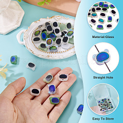 40шт 5 цвета двухцветные стеклянные бусины&nbsp;GLAA-TA0003-36