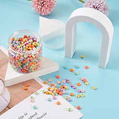 1000шт 4 стиля непрозрачные акриловые бусины&nbsp;MACR-CW0001-07