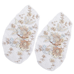 Ткань из полиэстера с компьютерной вышивкой и аппликациями&nbsp;DIY-WH20055-009C