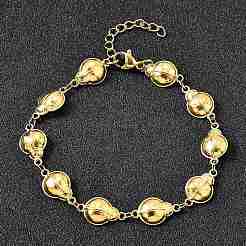 Браслеты из нержавеющей стали 304 с божьей коровкой для женщин&nbsp;BJEW-K226-15A-G