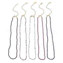 Ожерелья-лариаты из натуральных граненых бусин турмалина&nbsp;NJEW-JN05874