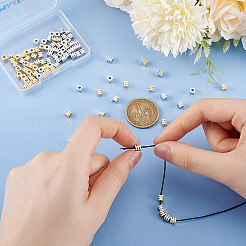 100шт 2 цвета латунные дистанционные бусины&nbsp;KK-GO0001-90