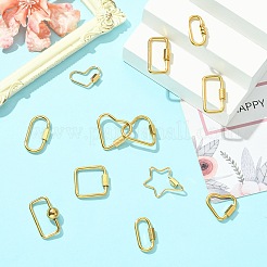 12 шт. 12 варианта застежек для брелоков из нержавеющей стали 304 с ионным покрытием (IP).&nbsp;STAS-CJ0003-29