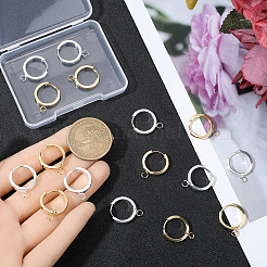 16 шт. 2 цвета 201 нержавеющая сталь серьги-кольца Huggie Hoop фурнитура&nbsp;STAS-BBC0008-39C