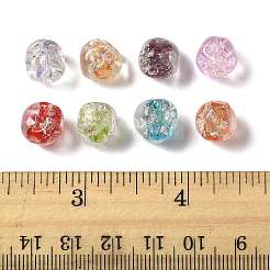 16 шт. 8-х цветные бусины ручной работы из фольги в технике лэмпворк&nbsp;FOLI-FS0001-04