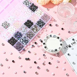 DIY наборы для изготовления ожерелий и браслетов черно-белой серии&nbsp;DIY-CJ0001-75