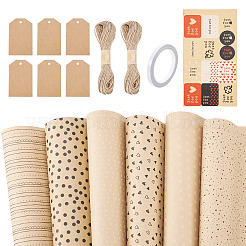 Наборы подарочной упаковочной бумаги с узором в виде сердца&nbsp;DIY-TAC0020-48