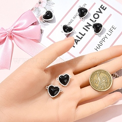 6 шт. экологически чистые сплавные стеклянные подвески-сердечки&nbsp;GLAA-YW0005-10