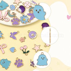 30шт 15 стиля подвески из сплава с эмалью&nbsp;ENAM-FS0003-36