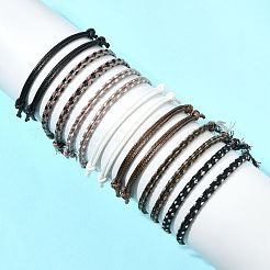 14шт. набор браслетов из хлопкового шнура 7 цветов для мужчин и женщин&nbsp;BJEW-FS00025-04