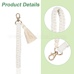 Брелок с кисточкой из сплава хлопка и полиэстера&nbsp;KEYC-WH20026-01B