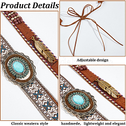 2 шт. 2 стиля этнический стиль замша и хлопковый шнур регулируемый ободок для шляпы&nbsp;AJEW-CP0007-18