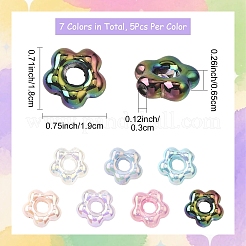 35 шт. 7-цветные непрозрачные акриловые бусины с УФ-покрытием&nbsp;OACR-YW0003-89