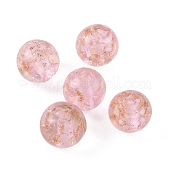 Светящиеся бусины лэмпворк из золота и песка ручной работы&nbsp;LAMP-WH0001-09B