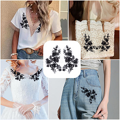 Полиэстер пайетки вышитые ткань пришивные заплатки&nbsp;PATC-WH20008-04A