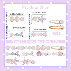 2 сумка 2 стиля заколки для волос из смолы и сплава в виде аллигатора&nbsp;AJEW-CY0001-39C