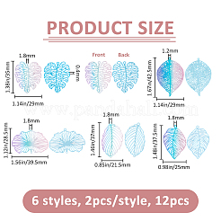 24 шт. 6 стиля филигранные латунные соединительные подвески&nbsp;KKC-FH0001-05