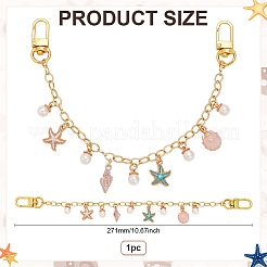 Подвеска в форме морской звезды и имитации круглого жемчуга из сплава эмали&nbsp;HJEW-ME00047