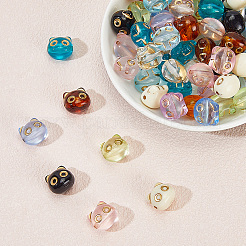 100шт 10 цвета прозрачные акриловые бусины&nbsp;MACR-SC0002-31