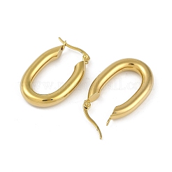 Овальные серьги-кольца из нержавеющей стали 201 с вакуумным покрытием PVD для женщин&nbsp;EJEW-F345-19G