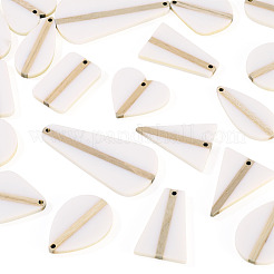 20шт. 10 комплекта подвесок из непрозрачной смолы и дерева&nbsp;RESI-TA0004-63B