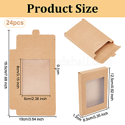 Прямоугольные бумажные коробки для печенья с прозрачным окном&nbsp;CON-WH0107-02A-01