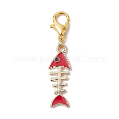 Украшения с подвесками из рыбьей кости из сплава эмали&nbsp;HJEW-JM01499