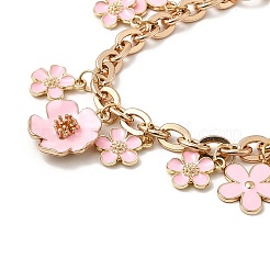 2 шт. 2 стиля сплав розовый эмаль цветок бант кулон кабель цепочка кошелек декоративные цепи&nbsp;AJEW-SC0031-22