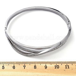 Браслеты на петлях из нержавеющей стали 304 из полимерной глины со стразами для женщин&nbsp;BJEW-A011-16P