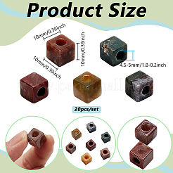 20 шт. натуральный индийский агат драгоценный камень европейские бусины&nbsp;G-NB0005-89A