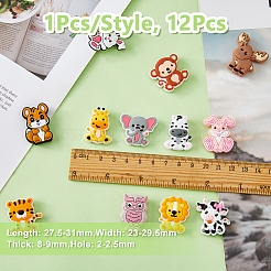 12шт 12 цвета силиконовые фокусные бусины&nbsp;SIL-DC0001-73