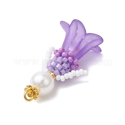 Подвески в виде цветка из стеклянного бисера&nbsp;PALLOY-MZ00686-02