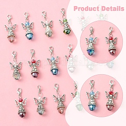 20 шт. 5-х цветные стеклянные акриловые подвески в виде ангела&nbsp;HJEW-FS00016