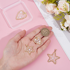 4 шт. 4 стиля подвески из латуни и эпоксидной смолы&nbsp;KK-PH0013-72