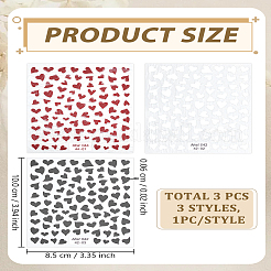 3 лист 3-х цветных наклеек для дизайна ногтей из ПВХ с рисунком в виде сердца&nbsp;MRMJ-LP0002-05