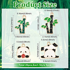 20шт 4 стиля подвески из сплава с эмалью&nbsp;ENAM-YW0008-08